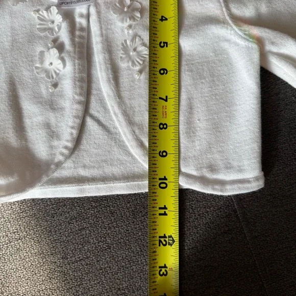Bonnie Jean White Cardigan Knit Long Sleeve Fashion Cotton toddler Girl 5/ 5T - Picture 6 of 7